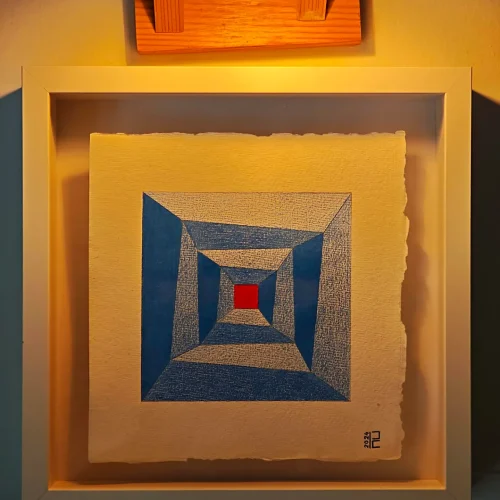 09 Expo Forastera - Montañas de Mar - 20x 20 cm - Lápiz sobre papel hecho a mano