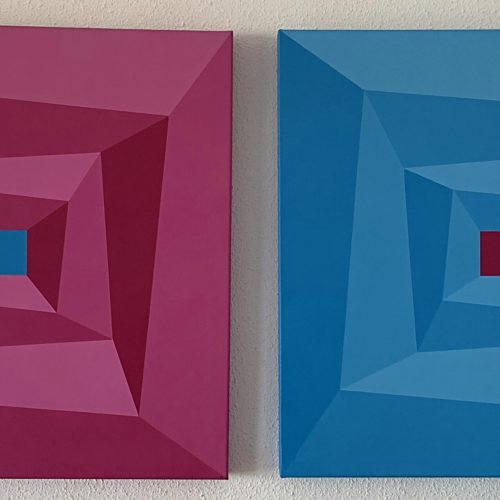 2009 Montañas de agua, ella y el 2 x 60x60 Acrílico sobre lienzo