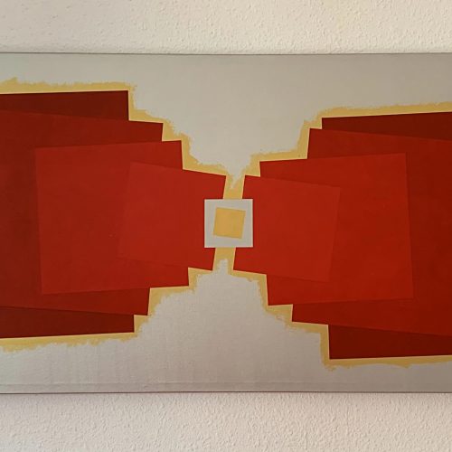 2009 Passion in Red on Silver 150x70 Acrílico sobre lienzo